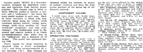 BC310; Genalex, BGE brand, (ID = 1936896) Radio