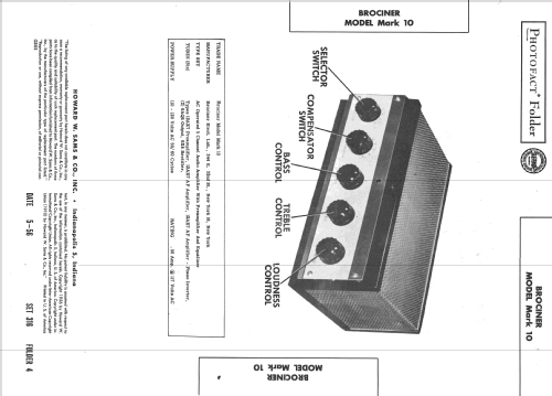 Brociner Mark 10; Brociner Electronics (ID = 2211580) Ampl/Mixer