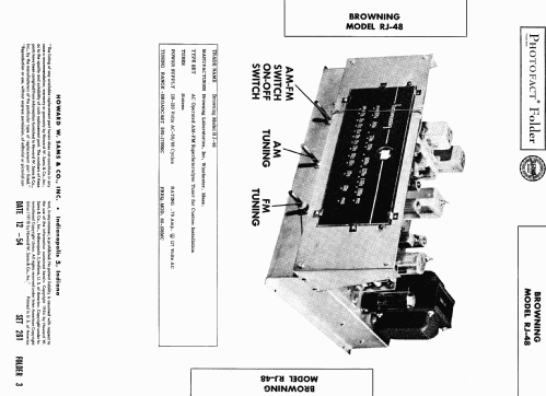 AM-FM Tuner RJ-48 ; Browning (ID = 443970) Radio