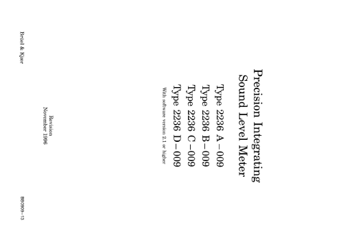 Precision Integrating Sound Level Meter 2236A, 2236B, 2236C, 2236D; Brüel & Kjær; Nærum (ID = 2464350) Equipment