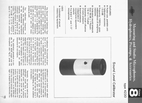 Sound Level Calibrator - Kalibrator für Schallpegelmesser 4230; Brüel & Kjær; Nærum (ID = 2465898) Equipment