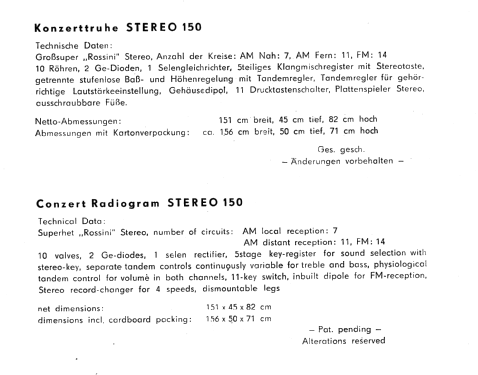 Suprema Stereo 150 Ch= Rossini 6002; Bruns; Hamburg (ID = 2498259) Radio