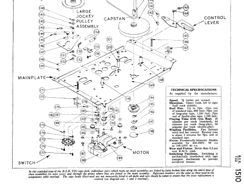 Tape Deck TD2; BSR Monarch; Great (ID = 1324294) R-Player