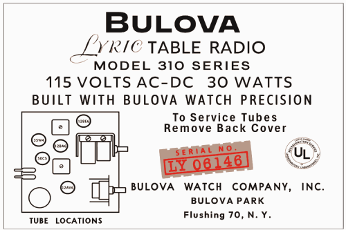 310 Series ; Bulova Watch Corp.; (ID = 3018228) Radio