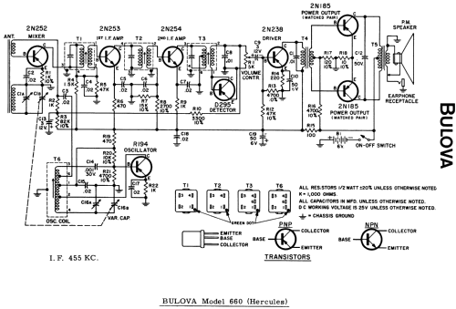 Transistor 8 'Hercules' 660 Series ; Bulova Watch Corp.; (ID = 52462) Radio