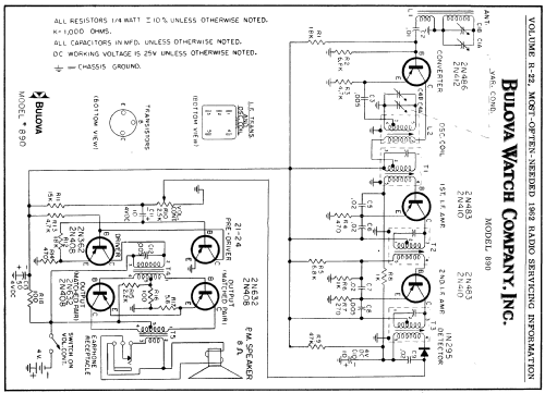 Super Transistor 890; Bulova Watch Corp.; (ID = 153042) Radio