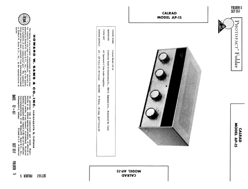 AP-15; Calrad - California (ID = 741308) Ampl/Mixer