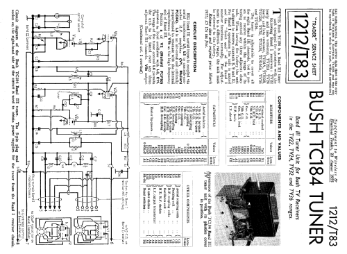 TV Tuner Unit TC184; Bush Radio Ltd.; (ID = 1028072) Adattatore