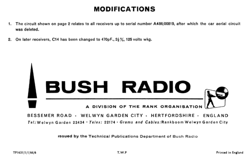 VTR133; Bush Radio; London (ID = 1318165) Radio