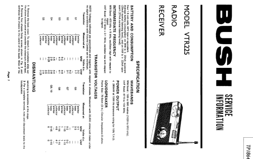 VTR225; Bush Radio Ltd.; (ID = 2301636) Radio