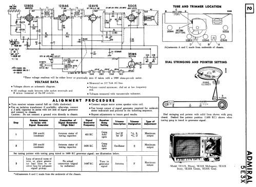 5E31X Ch= 5E3X; Canadian Admiral Co. (ID = 2362183) Radio