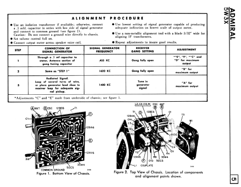 5W36X Ch= 5W3X; Canadian Admiral Co. (ID = 2266386) Radio