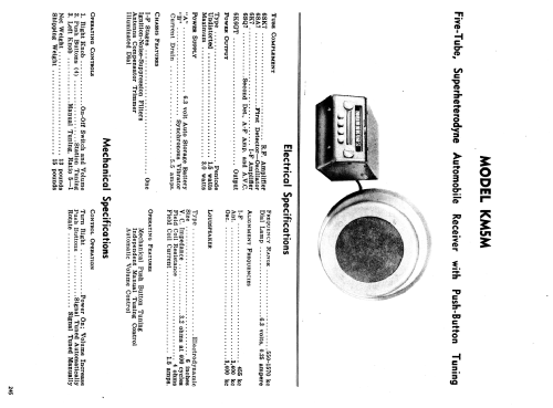 Automobile Radio KM5M; Canadian General (ID = 2182081) Car Radio