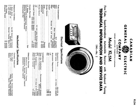 KL-5M ; Canadian General (ID = 2207531) Car Radio