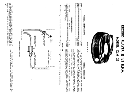 Record Player CJM20; Canadian General (ID = 2182167) R-Player