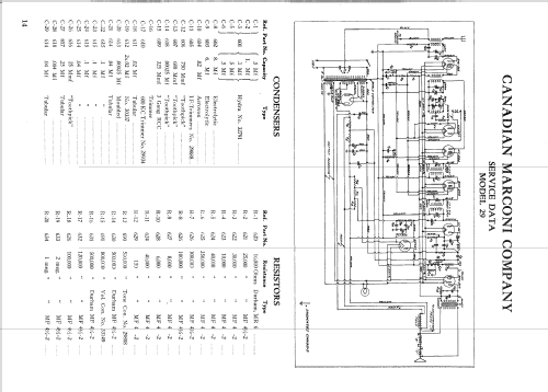 29 ; Canadian Marconi Co. (ID = 1266273) Radio