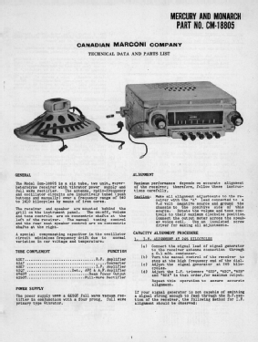 CM-18805 ; Canadian Marconi Co. (ID = 2951135) Car Radio