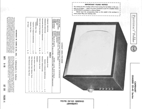 9T246 Series Ch= CX-43 Series; Capehart Corp.; Fort (ID = 2249266) Television