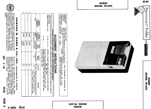 Robin TR-605; Capitol Appliance (ID = 589065) Radio