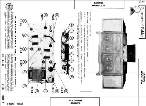 936 ; Capitol Records Inc. (ID = 518079) Ampl/Mixer