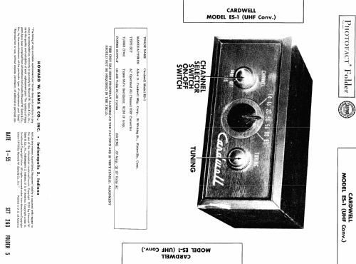 ES-1 UHF Converter; Cardwell Mfg. Corp., (ID = 465378) Adattatore