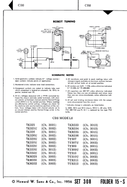 7K325U Ch= 3002; CBS-Columbia Inc.; (ID = 2756454) Television