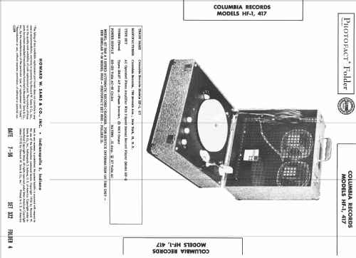 Columbia Records HF-1 ; CBS-Columbia Inc.; (ID = 2286924) Sonido-V