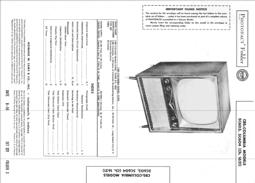 The Stratford 5C604 Ch= 1621; CBS-Columbia Inc.; (ID = 2266779) Television