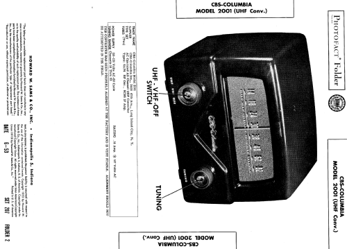 2001 ; CBS-Columbia Inc.; (ID = 553568) Adapteur