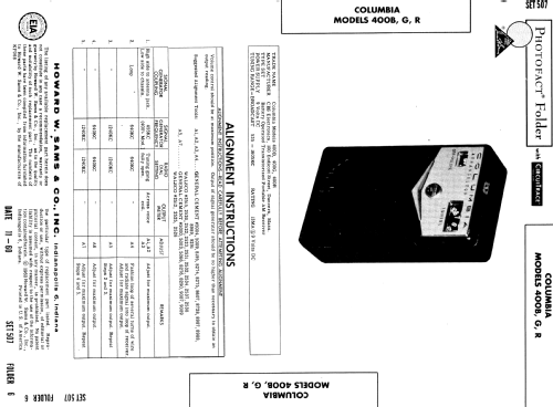 4 Transistor 400G Label code PR-1018; CBS-Columbia Inc.; (ID = 518718) Radio