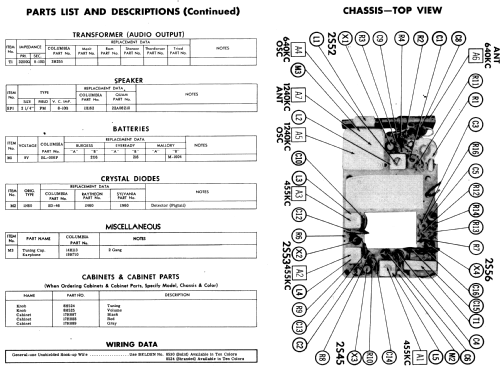 4 Transistor 400G Label code PR-1018; CBS-Columbia Inc.; (ID = 518722) Radio