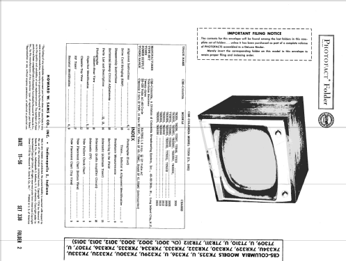 7K333U Ch= 3012; CBS-Columbia Inc.; (ID = 1996836) Television