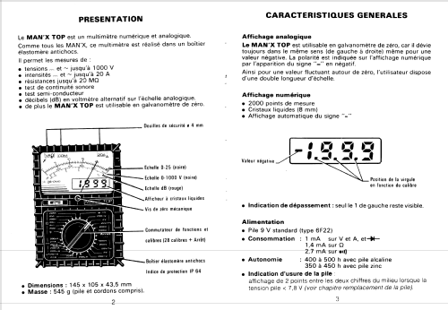 Digital-Analogique Multimeter MAN'X TOP; CdA, Construction d' (ID = 1816704) Equipment