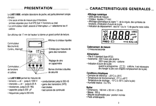 Digital Multimeter Lab'x 9000; CdA, Construction d' (ID = 1815171) Equipment