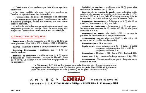 Générateur BF 161; Centrad; Annecy (ID = 2904432) Equipment