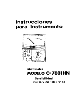 Analog Multimeter C-7001HN; Central Co. Ltd.; (ID = 2906274) Equipment