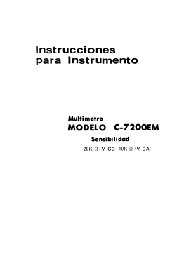 Analog Multimeter C-7200EM; Central Co. Ltd.; (ID = 2906565) Equipment