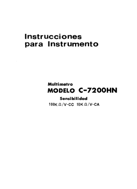 Analog Multimeter C-7200HN; Central Co. Ltd.; (ID = 2906571) Equipment