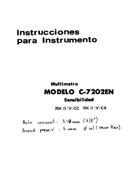 Analog Multimeter C-7202EN; Central Co. Ltd.; (ID = 2906575) Equipment