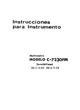 Analog Multimeter C-7230FM; Central Co. Ltd.; (ID = 2906585) Equipment