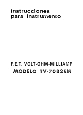 Analog Multimeter FET TV-7082EM; Central Co. Ltd.; (ID = 2906594) Equipment