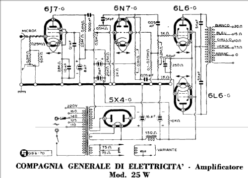 25W; CGE, Compagnia (ID = 971110) Ampl/Mixer