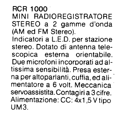 Mini Radioregistratore Stereo RCR 1000; CGM elettronica; (ID = 2790637) Radio