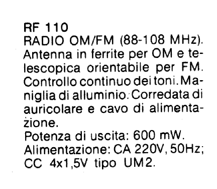 FM/AM Radio Receiver RF 110; CGM elettronica; (ID = 2791333) Radio