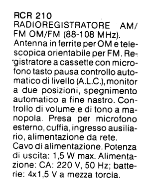 Radioregistratore AM/FM RCR 210; CGM elettronica; (ID = 2790631) Radio