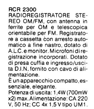 Radioregistratore Stereo RCR 2300; CGM elettronica; (ID = 2753035) Radio