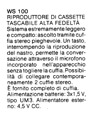 Riproduttore di cassette Tascabile Alta Fedeltà WS 100; CGM elettronica; (ID = 2791320) R-Player