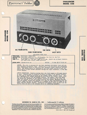 18 Watt Audio Amplifier CH-18; Challenger Amplifier (ID = 3120839) Ampl/Mixer