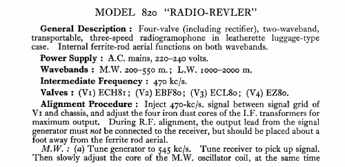 Radio Revler 820; Champion Electric, (ID = 547892) Radio