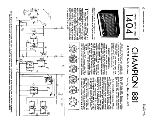 Fidelo 878; Champion Electric, (ID = 1335669) Radio